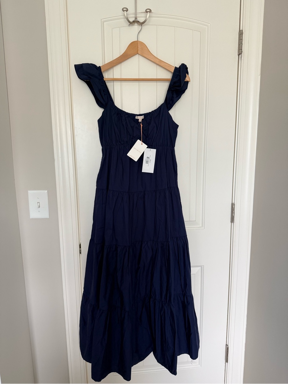 Skies Are Blue Ruffle Strap Tiered Midi Dress NWT